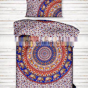 Single Duvet Cover With Pillow Cover Quilt Cover Indian Elephant Mandala Tie dye Duvet Cover Comforter Set