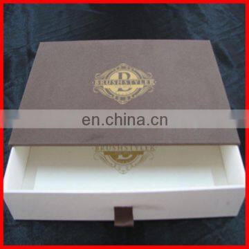 Coffee Chocolate Printing Color Drawer Box With Golden Stamping Logo