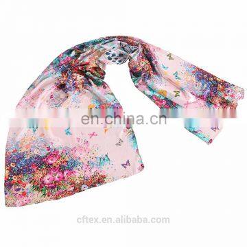 digital printing on beach silk scarf 90*90