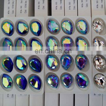 Crystal Glass Jewelry Stones AB Drop Shape For Jewelry Making photo-3