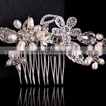 Sweet design handmade pearl headdress flower bridal hair accessories for wedding ceremony