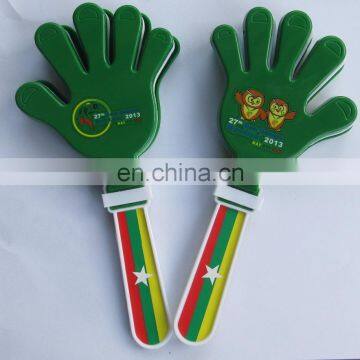 Customized Football Fans Cheering Noise Maker Plastic Shaking Clack Hand Clappers