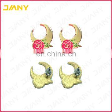 Factory Direct Custom Logo Die Stuck Soft Enamel Earrings