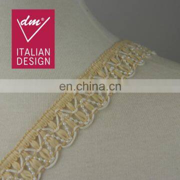 Fashionable pearl beaded crochet lace trimming for sale