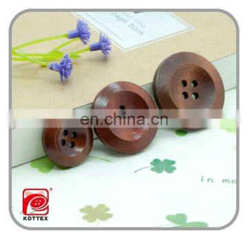 4 Holes Natural Round Brown Painting Wooden Coat Button In Normal Shape