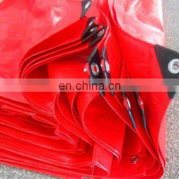 High visibility red poly tarps used for emergency operations