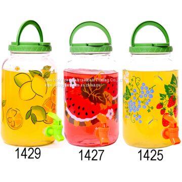 3.5L PLAIN GLASS BEVERAGE DISPENSER WITH HANDLE LID