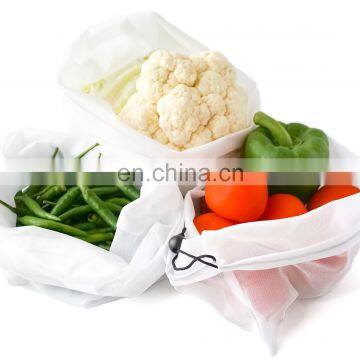 Reusable Mesh Drawstring Fruit and Vegetable Bags Food Storage Bag