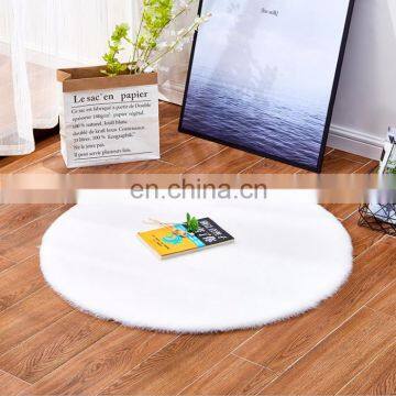 Super Soft White Faux Rabbit Fur Area Rug Carpet photo-2