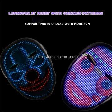 APP Full-Color LED Face-Changing Glowing Mask Christmas Party Dance Bar Nightclub Atmosphere Props Party Effect photo-4