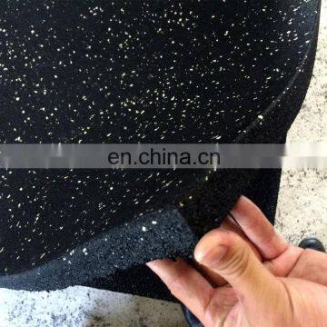 Good Quality's Gym Flooring Fitness Black Rubber Mat with Shining Colorful Spot Gym Floor Mat Rubber Flooring