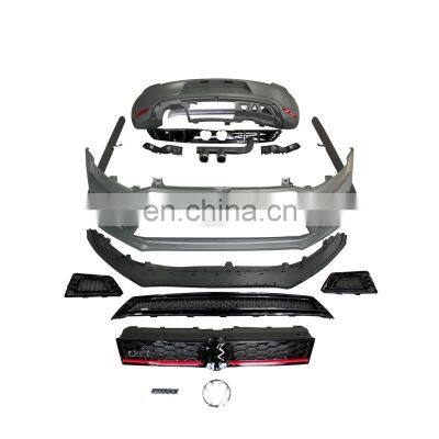 Car bumper front rear bumper side skirt  For Volkswagen Polo Change to R400 body kit