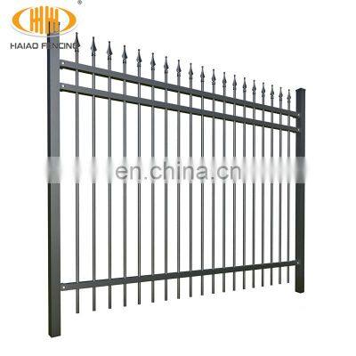 Best quality solid black cheap metal iron fence panels residential