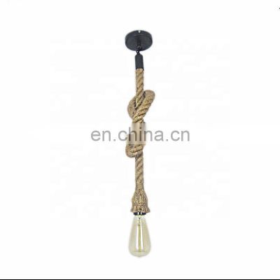 Hemp Rope Lights Retro Loft Industrial Hanging Lamp Light Fixtures Decor Lighting