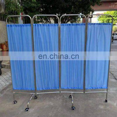 Portable Stainless Steel Frame 4 Folding Partition Ward Screen for Hospital photo-4