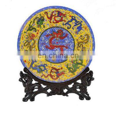 Excellent quality handpainting dragon ceramic porcelain plates for souvenir