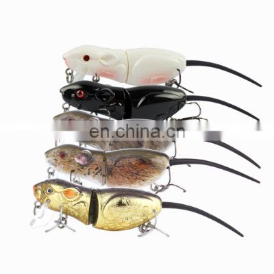 6.3cm 10g Topwater Rat Fishing Baits Trout and Bass Hard Plastic Two Sections Jointed Mouse Fishing Lure