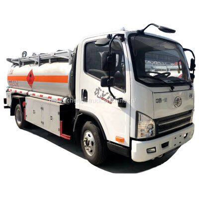 Small FAW 4x2 5cbm 5000 liters oil transportation tank truck for petrol gasoline