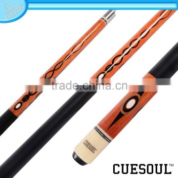 CUESOUL 1/2 Pool game Cue Stick, Maple Shaft,Quick Release,Rubber Wrap, with decal on butt