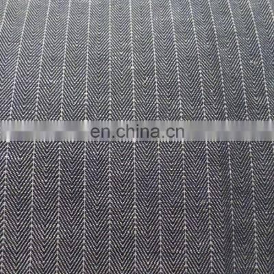 Cotton and Linen Twill Yarn-dyed Linen Striped Striped Fabric Fishbone Grain Blazer Fabric photo-4