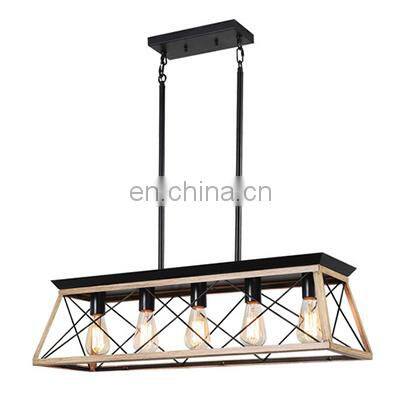 High Quality Lighting Fixtures Chandeliers Wood Rectangular Pendant Lighting Chandeliers