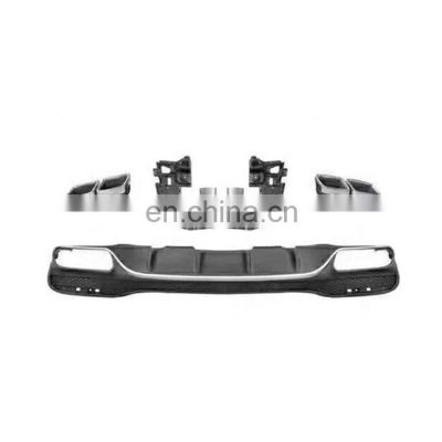 Automotive Car Parts Rear Lip With Tips For Mercedes Benz W166 GLE63 Rear Diffuser With Exhaust Pipe