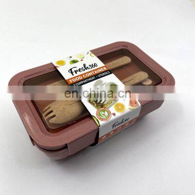 ECO-Friendly Fresh 360 Food container 2 Compartment +Utensils