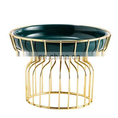 Nordic Vegetable Organizer Bowl Wire Decorate Wedding Stand Metal Countertop Bow Fruit Baskets Storage