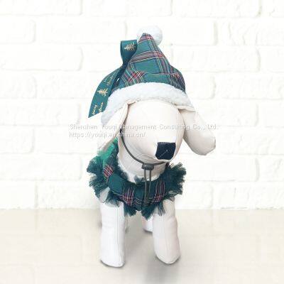 Christmas Pet Clothes/ Wholesale Pet Clothes/ Factory Pet Clothes/ Green Christmas Dog Clothes/ Dog Christmas Hat photo-3