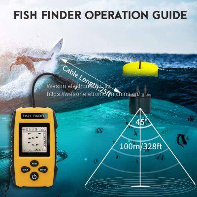 Handheld Fish Finder, Portable Fishfinder Fish Depth Finder With Sonar Sensor Transducer and LCD Display photo-5