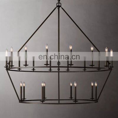 Modern Luxury Dining Large Glass Gold 19TH C. ENGLISH OPENWORK Two-Tier Round Chandelier For Living Room Bedroom photo-4