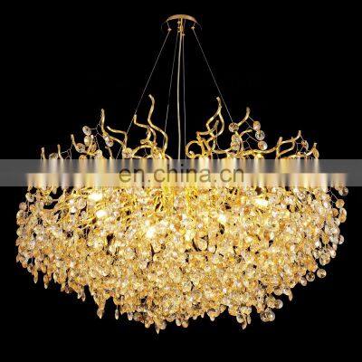 Luxury Home Decoration Living Room Hang Lamp K9 Crystal Lobby Modern Led Crystal Chandelier Lighting