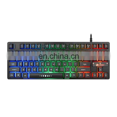 Laptop Keyboard 87 keys waterproof RGB mechanical gaming keyboard with multimedia function keys