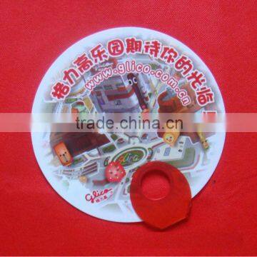 round hand held fan with O ring handle, PP Hand fan