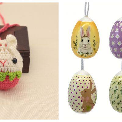 Set of Cute and Colorful Easter Egg and Pocket