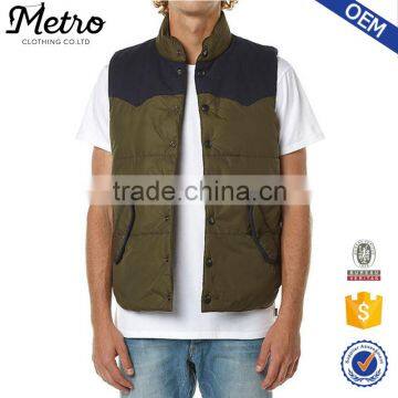 Breathable Windproof Padded Down Army Navy Vest For Men