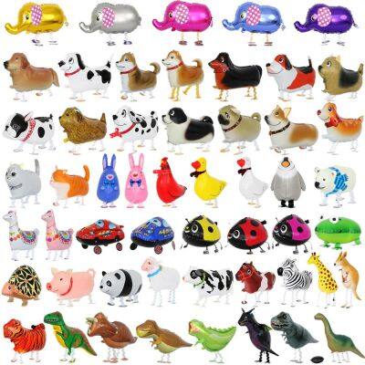 3D Stand Walking Animal Helium Balloon Cartoon Pet Dog Dinosaur Globo Helium Balloon Birthday Party Decorations Kids and Adult