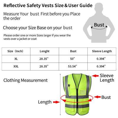 USA Wholesale Green or Yellow High Visibility Reflective Vest Safety Vest With Pockets Big Size For Traffic Construction Security Guard Biking photo-2