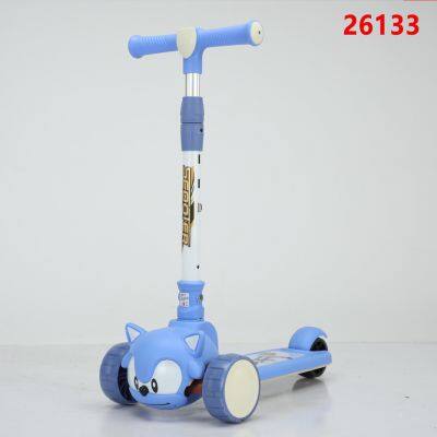 Children's Scooters Children's 3-wheel Music Glowing Folding Toys, Outdoor Sliding Sports, Boys and Girls Kids Kick
