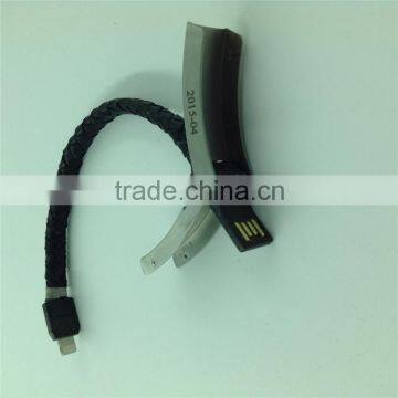 Wholesale China Stylish Bracelet Usb Cable pu Leather Bracelet Usb Cable for Iphone and Micro photo-3