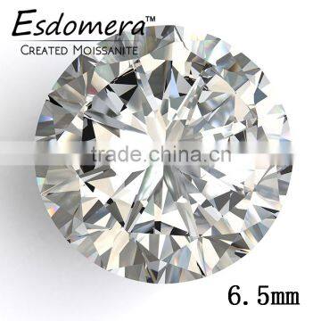 6.5mm Round Esdomera Moissanite Color E-F Lab Grown Diamond Loose Stone Colorless Moissanite Wholesale