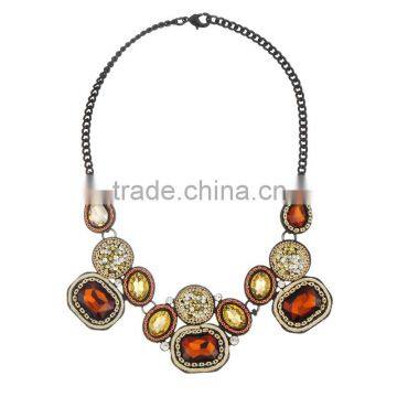 Vintage Design Crystal Costume Jewelry Sexy Necked Ladies Pendant Necklace