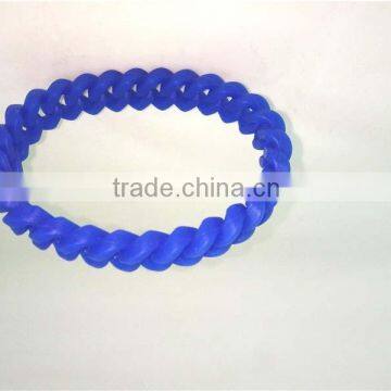 Wholesale Customized Hand Chain Braided Silicone Handwrist Blue Sports Bracelet