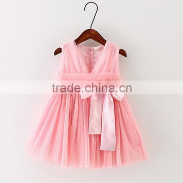 Pink bow kids long skirt chiffon children dress summer toddle long skirt wholesale                        
                                                                                Supplier's Choice