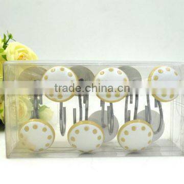 Round Red Polyresin Bathroom Shower Curtain Hooks photo-3