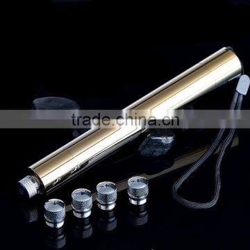 2016 new design 1.6W blue laser pointer with golden housing cigarette light up laser pointer