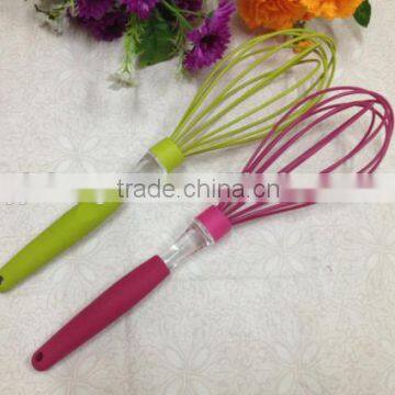 Hot Sale Rainbow Silicone Whisk With Colorful Handle Silicone Kitchen Utensils for Blending, Whisking, Beating & Stirring