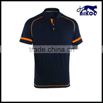 Customized Navy Blue and Gold strips Polo shirt