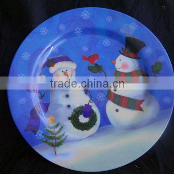 Christmas dinnerware 11 inch melamine round plates