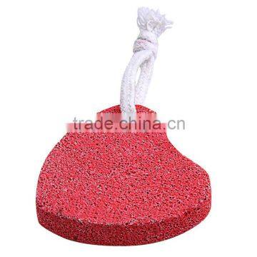 Exfoliate pumice stone red colour with heart shape